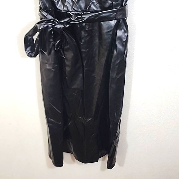 Sami & Jo faux leather batwing midi black dress NWT size M - Picture 3 of 14